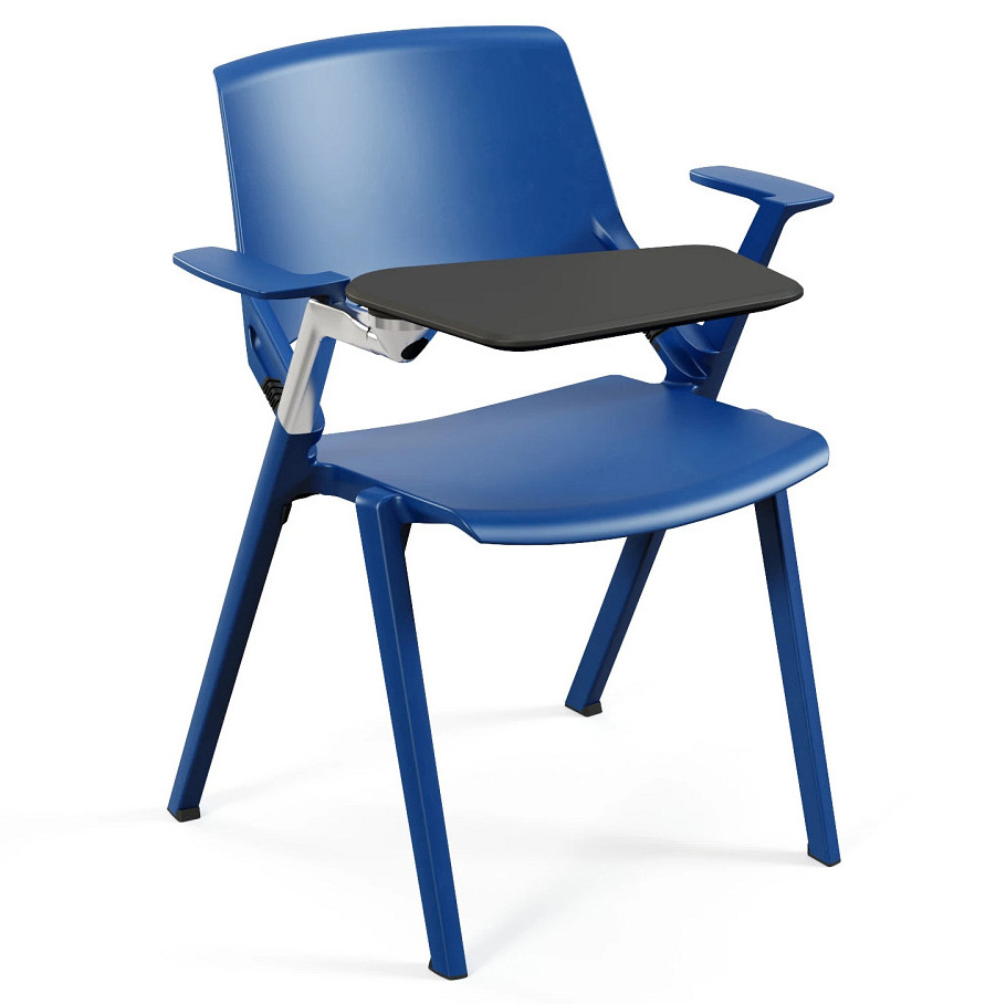 An image of Mika Stacking Arm Chair with Folding Writing Tablet - School Chair...