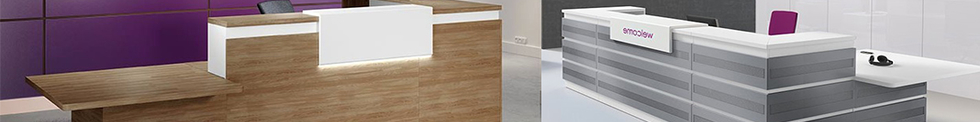Majesto Metal or MFC Clad Reception Desks for sale