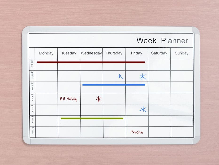 Dry Wipe Planner Whiteboards Office Reality