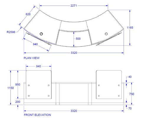 Two Person Curved Reception Desk Evo Z Office Reality