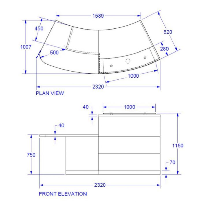 Curved Reception Desk Eclipse Right Hand Office Reality