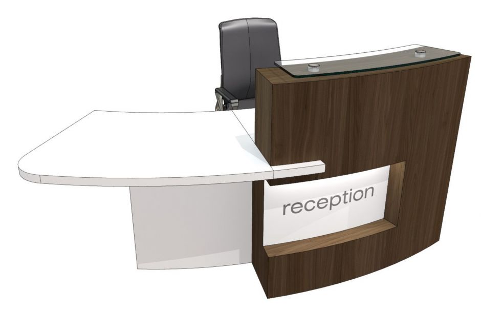 Curved Reception Desk Evo Xpression Right Office Reality