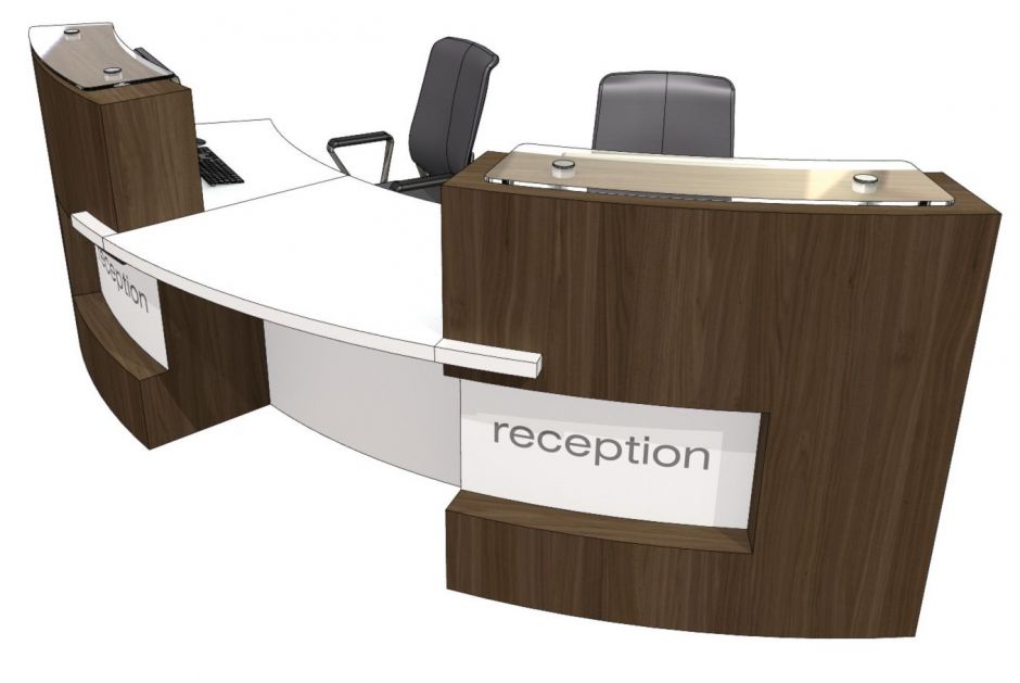 Two Person Curved Reception Desk Evo Xpression Office Reality