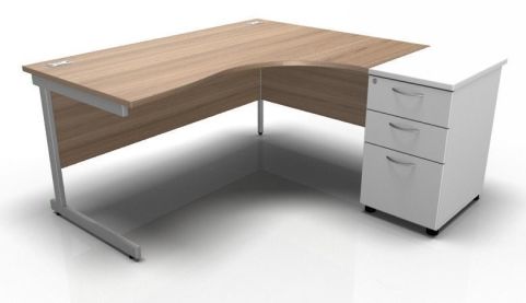 Kessel Right Hand Corner Desk High Pedestal Cantilever Frame