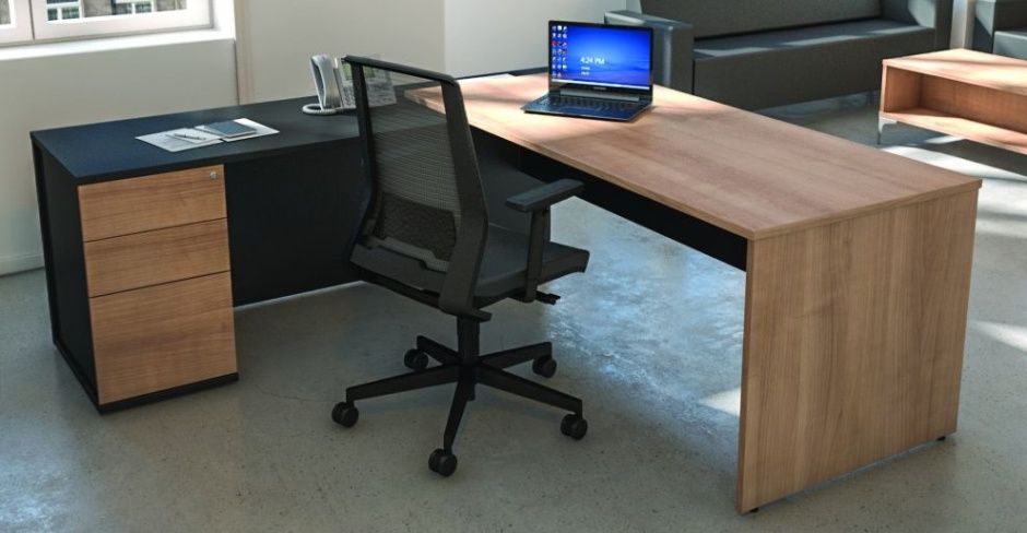 Executive Rectangular Desks And Left Hand Return Avalon Prime Valon Prime Executive Desk And Left Habd Return With Black Modestyt Panel