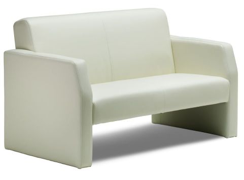 Stylish Leather Reception Seating Melba Office Reality Melba Two Seater Sofa Ivory Leather