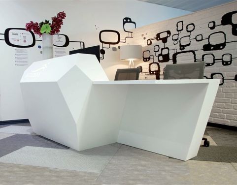 Corian Reception Desk With Low Desk Area Invite Office Reality