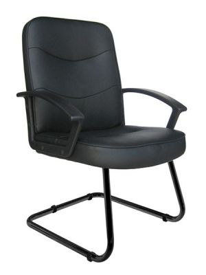 Harley Black Leather Conference Chair