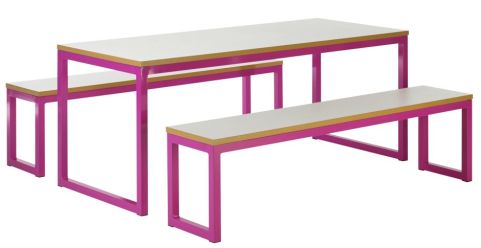 Bench Set Coloured Frame Mallow Office Reality