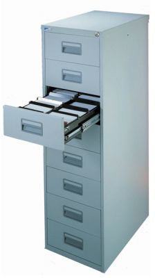 8 Drawer Card Media Cabinet Silverline Office Reality
