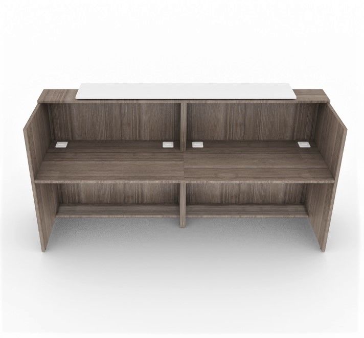 Allure straight desk with shared overhang panel Office Reality