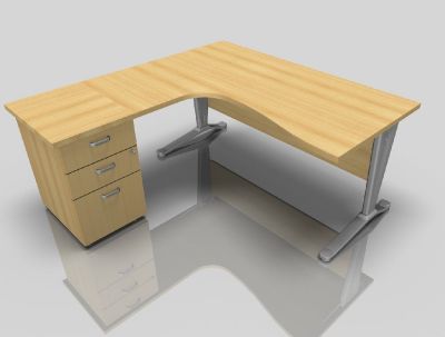 Left Hand Corner Desk With 3 Drawer Pedestal Vito Office Reality Hover To Zoom Vito Left Hand Corner Desk