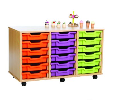 Mobilo Triple Shallow Tray Storage Office Reality Mobilo Triple Shallow Tray Storage
