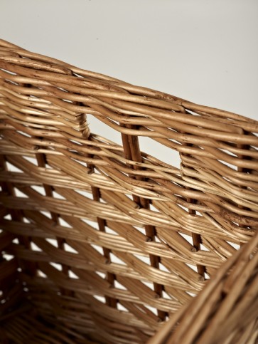 Rectangular Log Basket With Finger Holes