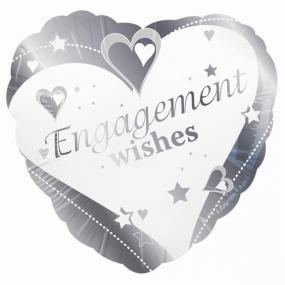 Engagement  Foil Balloon - Hearts and Stars