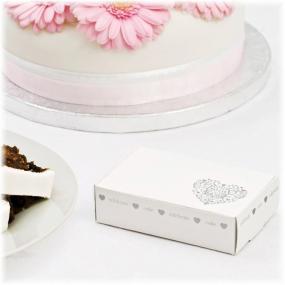 White & Silver Vintage Romance Cake Boxes x 10
