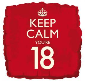 18th Birthday Foil Balloon - Keep Calm You're 18
