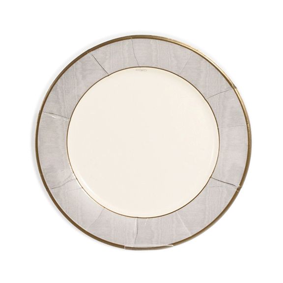 Silver Paper Plates Dinner Size by Caspari