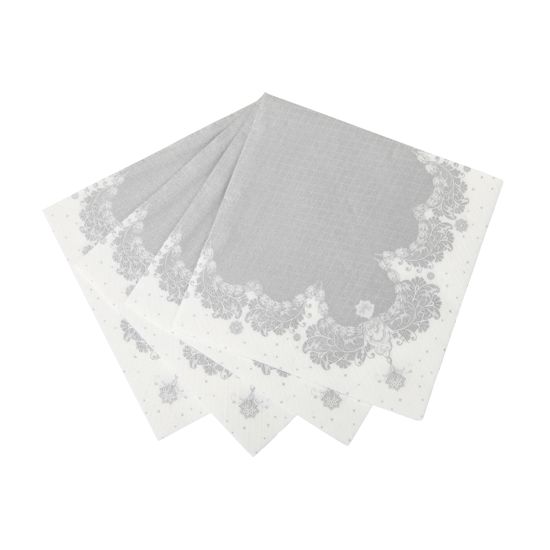 Silver Party Porcelain Napkins x 20