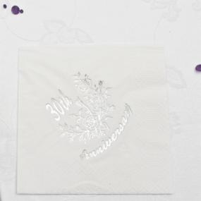 30th Pearl Wedding Anniversary Napkins - Luncheon size