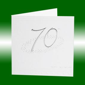 70th Birthday Invitations - Silver Stars