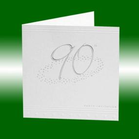 90th Birthday Invitations - Silver Stars