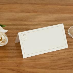 Ivory and Gold Heart Place Cards x 50