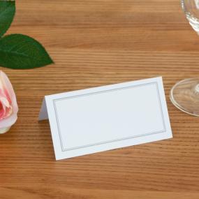 White With Silver Border Place Cards x 50