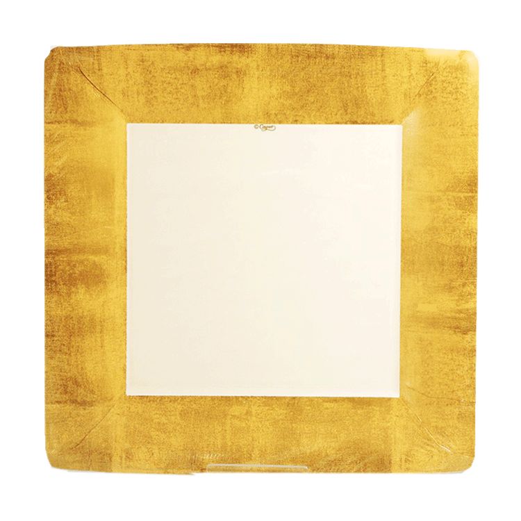 Gold Square Paper Dinner Plates by Caspari