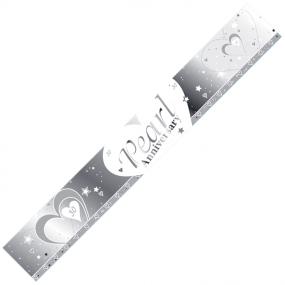 30th Pearl Wedding Anniversary Banner - Hearts and Stars