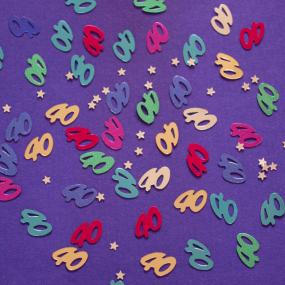 40th Birthday Multi-Coloured Table Confetti
