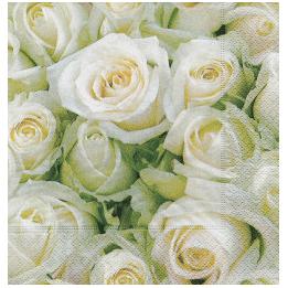 White Roses Luncheon Napkins