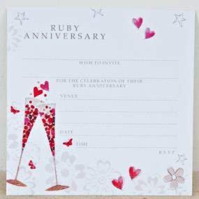  Ruby  Anniversary  Invitations  Champagne by Hammond Gower