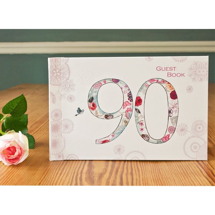 Vintage Style 90th Birthday Guest Book
