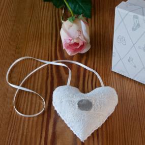 Nottingham Lace Lucky Bridal Sixpence Heart by Trousseau