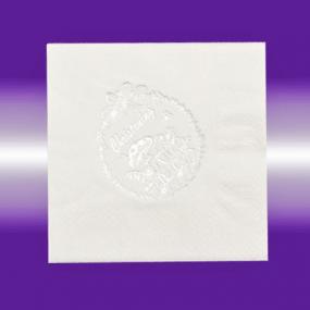 White and Silver Christening Napkins - Luncheon size