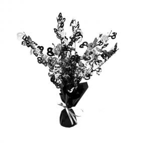 60th Birthday Centrepiece Black and Silver