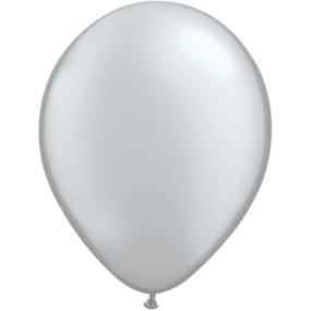 Metallic Silver Latex Balloons x 6