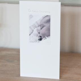 Girls Christening Card - Baby and Bible