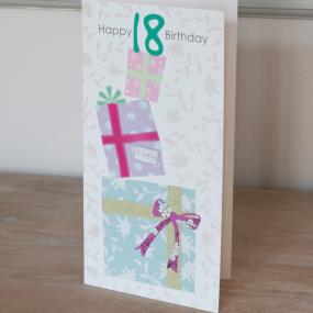 18th Birthday Card - Gift Boxes
