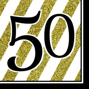 Black, White and Gold 50th Birthday Luncheon Napkins