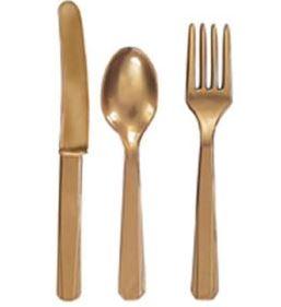 Plastic Cutlery - Gold