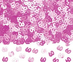 60th Birthday Pink Table Confetti