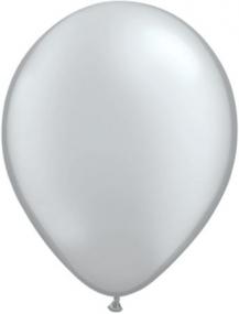 Metallic Silver Latex Balloons Pack 25