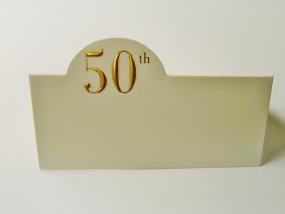 50th Golden Wedding Anniversary Place Cards x 12