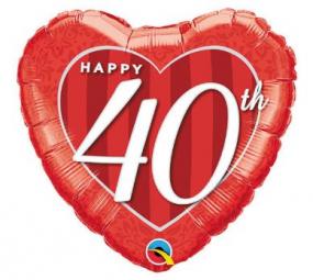 40th Ruby Wedding Anniversary Foil Balloon