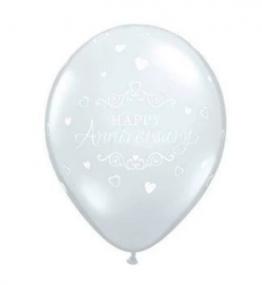 Clear Latex Happy Anniversary Balloons Pack 25