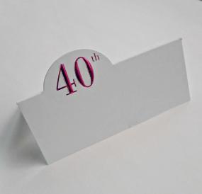 40th Birthday Place Cards x 12