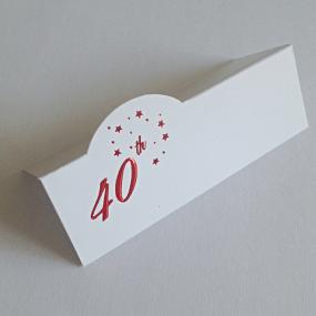 40th Ruby Wedding Anniversary Place Cards x 12