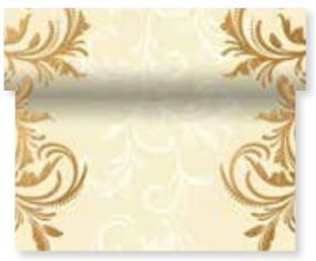 Celebration Gold and Cream Scroll Paper Table Runner